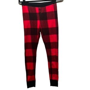 Old Navy Women’s Buffalo Plaid Thermal Pajama Bottoms Size Small Red and Black
